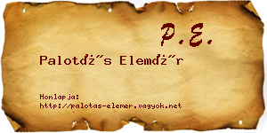 Palotás Elemér névjegykártya
